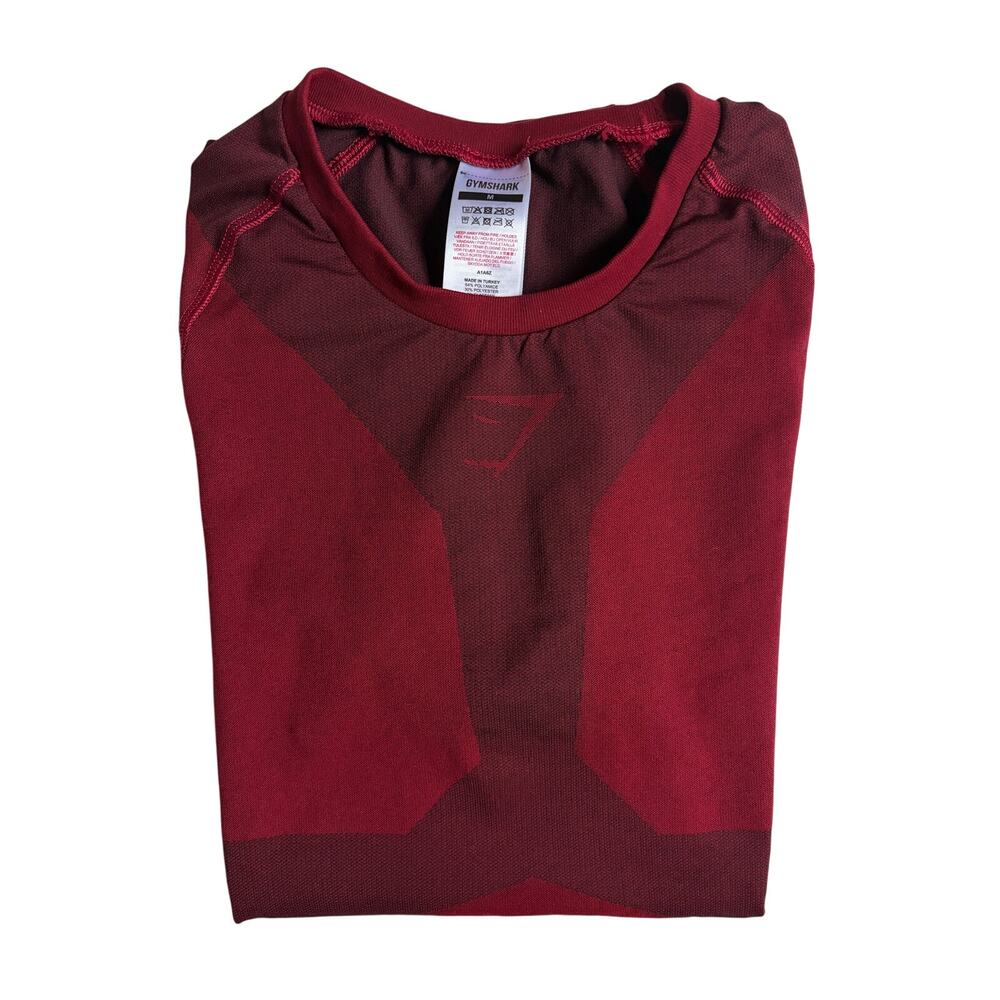 Gymshark Free Force Seamless Compression Tee (Red /Black) - Medium